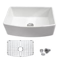 thumbnail image 6 of Mocoloo 30 Farmhouse Sink White Arch Edge Curved Apron Front Ceramic Porcelain Fireclay Single Bowl, 6 of 7