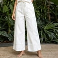 thumbnail image 6 of Women's Denim Long Pants Baeitkot Women's Fashion Solid Color High-Waisted Loose Jeans Elastic Drawstring Denim Long Pants White XXL, 6 of 8