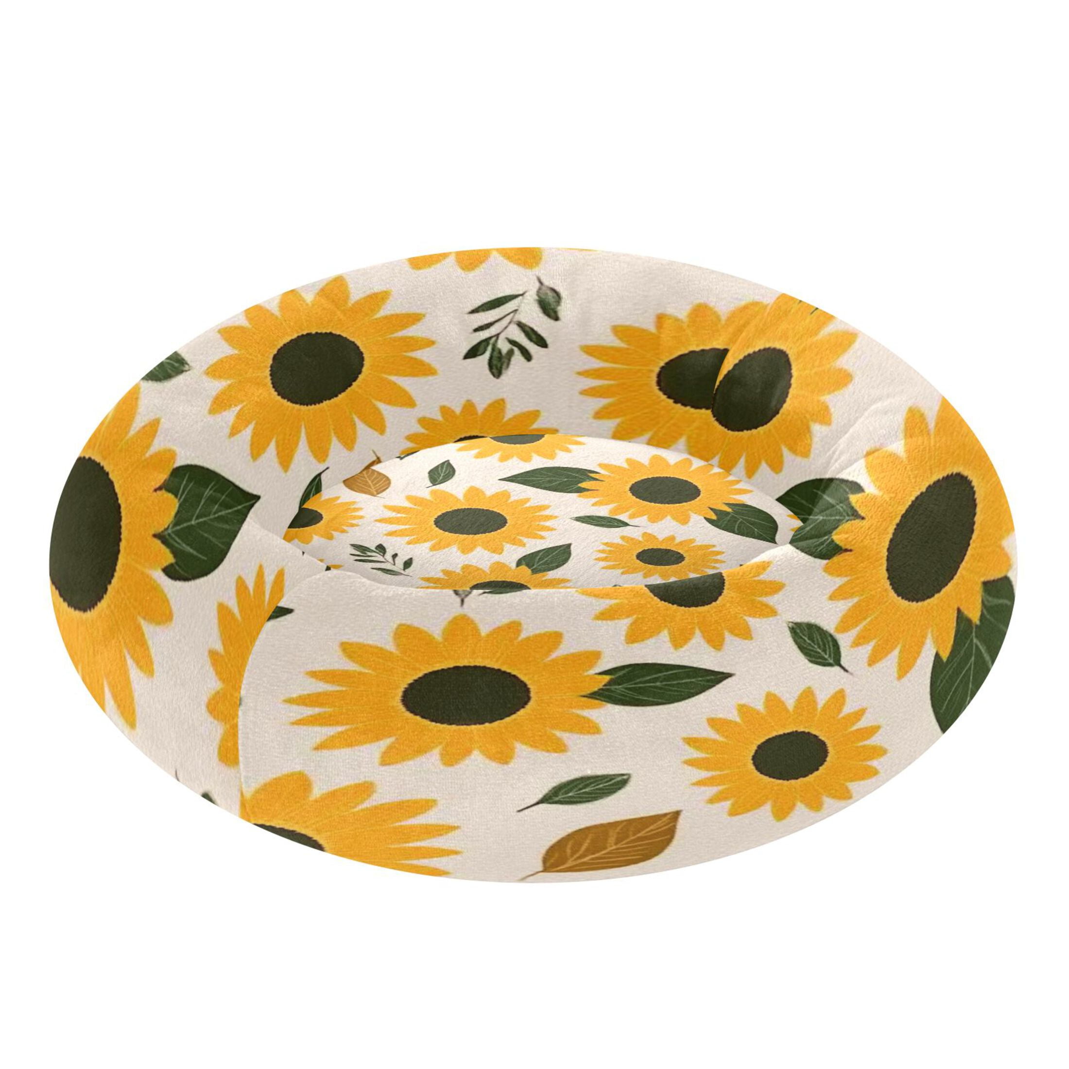 Iauyy Pet Couch Donut Cat Bed for Indoor Cats/Small Dogs Washable & Machine with Non-slip Bottom Calming Cat Furniture, Vivid Colors (M)
