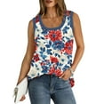 thumbnail image 6 of ZQUUVOU Women's Tank Tops Printed Floral Solid Color Sleeveless Crew Neck Cotton Casual Tee(E-Multicolor,5XL), 6 of 7