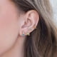 thumbnail image 3 of 4 Pzs Juego De Pendientes De Cristal Blanco De Nieve Circón Azul Joyería, 3 of 4