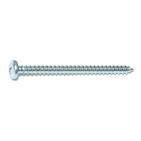 #10 x 2-1/2" Zinc Plated Steel Phillips Pan Head Sheet Metal Screws (20 pcs.)