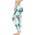 thumbnail image 4 of Jeiento Blue Palm Leaf High-waist Yoga Pants Running Sports Gym Full Length Leggings for Women Ladies Outfits for Women Girls Great Gift for Birthday, Size 3XL, 4 of 8