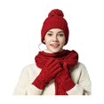 thumbnail image 1 of wonima44 Winter Hat Gloves Scarf Set Women, Beanie with Pom Touchscreen Gloves Warm Knit Long Scarf 3 in 1 Set Gift for Women, 1 of 1
