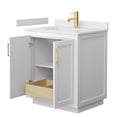 thumbnail image 3 of Wyndham Collection Miranda 30" Wood Single Bathroom Vanity in Brushed Gold/White, 3 of 6