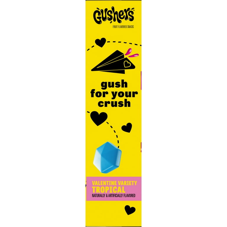 Gushers Tropical Fruit Flavored Snacks, Valentine Variety, 26 Mini