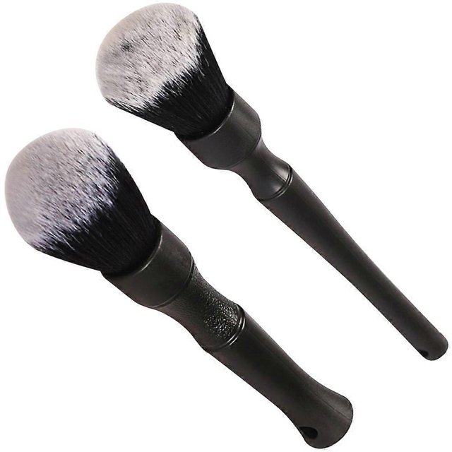 Car Interior Cleaning Brush for Detailing with Ergonomic Handle Made from Premium Plastic and Chemical Fiber Black 2pcs