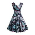 thumbnail image 3 of IROINNID Women's A-Line Dress V-Neck Sleeveless Comfy Vintage Regular Party Swing Dress Printed Knee-Length Dress, 3 of 6