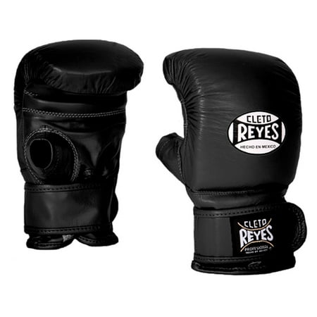 Cleto Reyes Leather Boxing Bag Gloves with Hook and Loop Closure - Black - www.lvbagssale.com