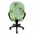 thumbnail image 3 of Floral Office Chair Slipcover, Design of Dragonflies and Campanula Flowers Wild Nature, Protective Stretch Decorative Fabric Cover, Standard Size, Pale Green Pale Blue, by Ambesonne, 3 of 5