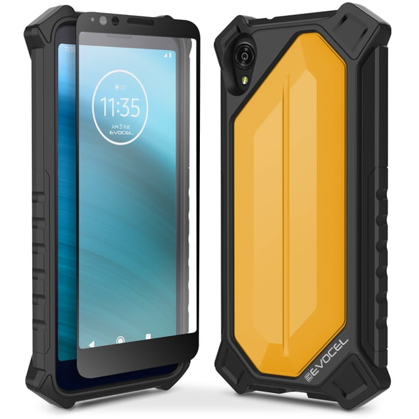 Motorola Moto E6 Case Evocel Glass Screen Protector Full Body 