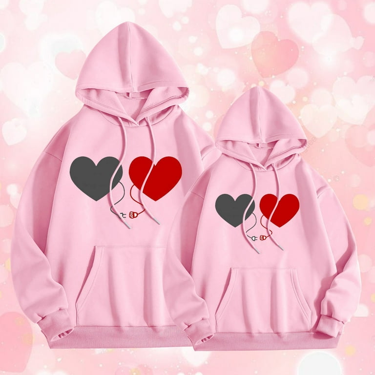 EHQJNJ Couples Hoodies Matching Sets Valentine s Day Couple Fun Printed Hoodie Unisex Hoodie Couple Hoodie Gifts for Women Birthday Unique Friends Hoodies for Men Graphic Rappers Walmart