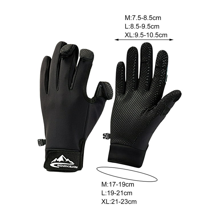 Mightlink Fishing Gloves Full Finger 3-Fingerless Touchscreen Plush Lining Wear-resistant Keep Warm Non-Slip Autumn Winter Men Women Motorcycle Riding