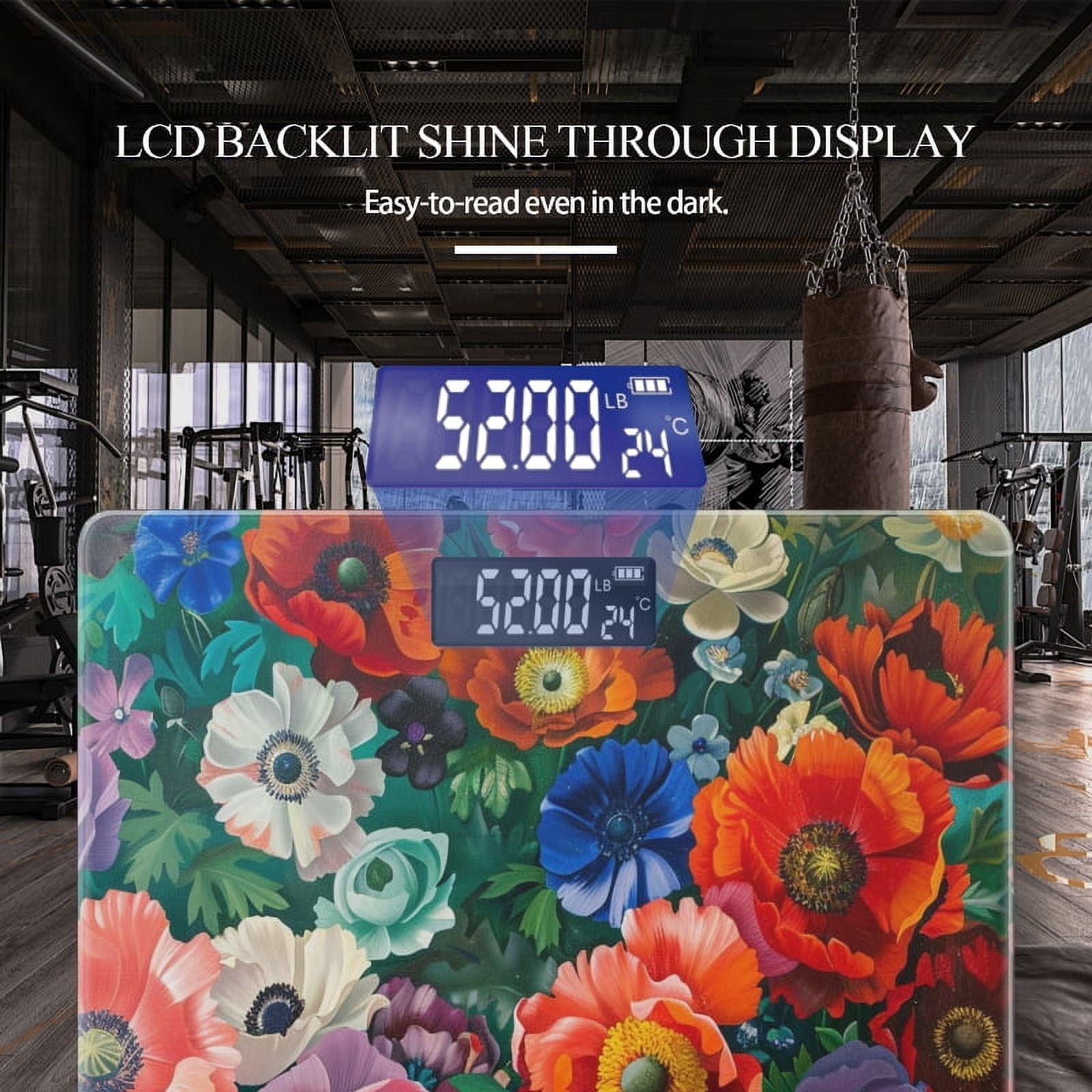Digital Bathroom Scale with Large LCD Display,High Capacity Scale 400 lbs High Precision body fat scale-Painting Of Anemones And Other Flowers