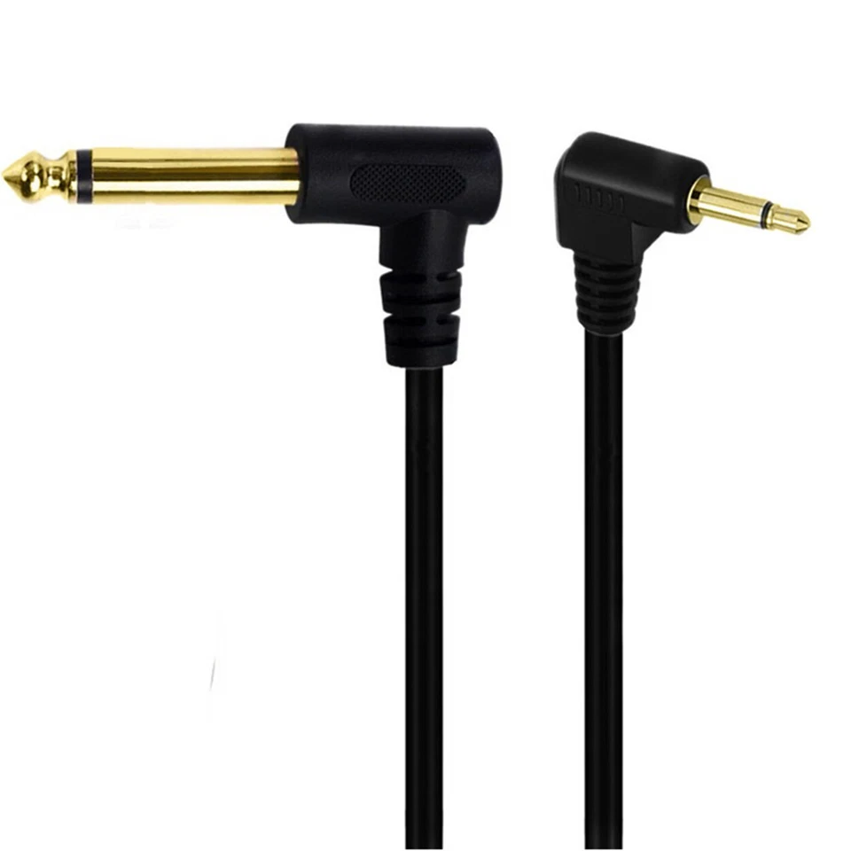 BUTTERFLY- 2X 6.35Mm 1/4" Male To 3.5Mm 1/8" Ts Mono Male Angle Adapter Audio Guitars Cable