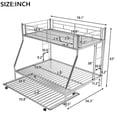 thumbnail image 5 of Twin over Full Bunk Bed with Trundle, Triple Sleeper Metal Frame with 2 Ladders, Guardrails & Locking Wheels, Silver, 5 of 10