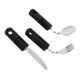 thumbnail image 2 of Juego de 3 cubiertos adaptables con cuchara, tenedor y cuchillo antivibración para personas mayores, cubiertos flexibles de acero inoxidable para adultos con temblores en las manos, 2 of 7