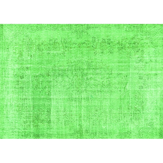 Ahgly Company Indoor Rectangle Abstract Green Contemporary Area Rugs, 7' x 9'