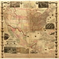 thumbnail image 2 of Vintage Maps 20x20 Black Modern Framed Museum Art Print Titled - Naval Military Map of the United States 1862, 2 of 4