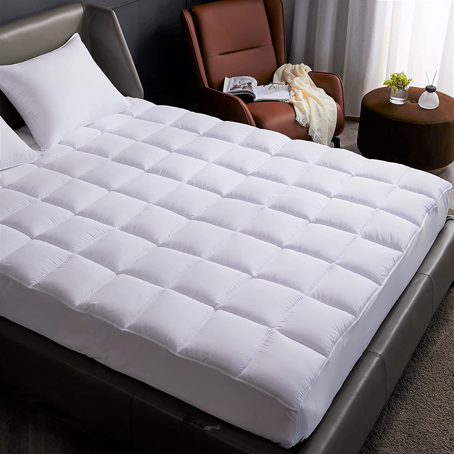 Pocket Topper Seward Park Full Size Mattress Pad Quilted Topper Deep Pocket Pillow ...