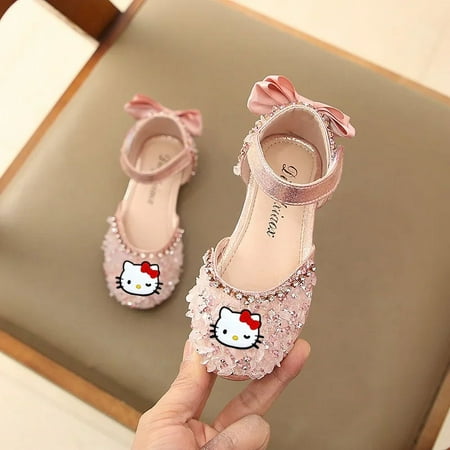 

Sanrio hello kitty girls sandals summer new girls baby princess shoes children Baotou soft-soled crystal performance shoes girls FJH