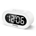 thumbnail image 1 of REACHER Small LED Digital Alarm Clock with Snooze, Simple to Operate, Full Range Brightness Dimmer, Adjustable Alarm Volume, Outlet Powered Compact Clock for Bedrooms, Bedside, Desk, Shelf(White), 1 of 8