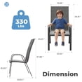 thumbnail image 2 of FUNDAZE Outdoor Dining Chairs Set of 2, Patio Dining Chair Stackable Armrest Patio Chairs Space Saving for Garden Backyard Deck, Gray, 2 of 7