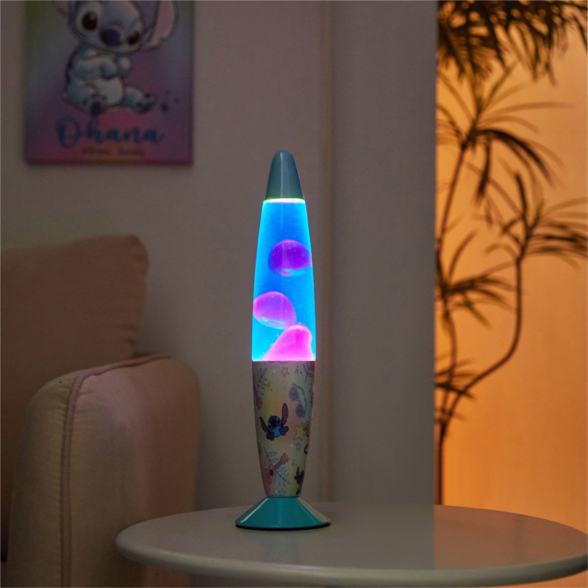 Disney Stitch 13" Motion Volcano Lamp, Purple Wax in Blue Liquid