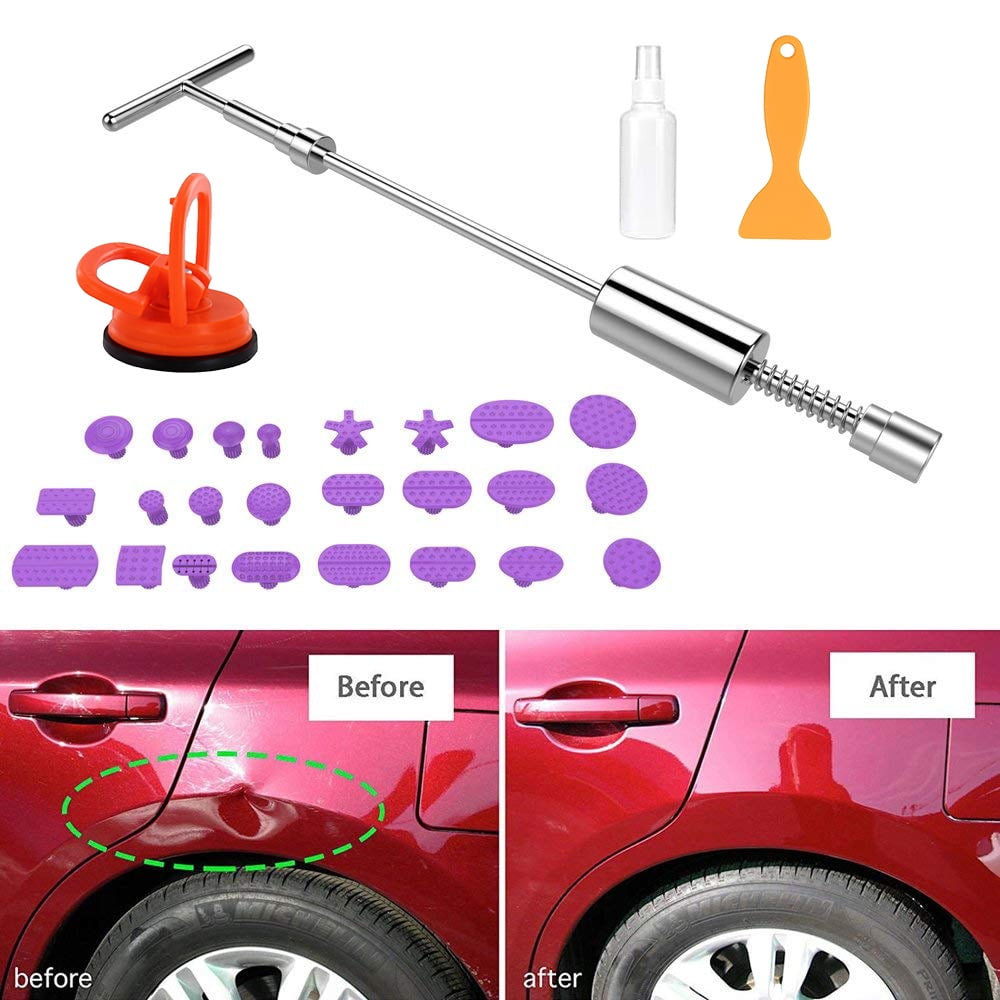 Car T Bar 24 Pcs Puller Pulling Tab Auto Body Panel Dent Repair Removal Kit 