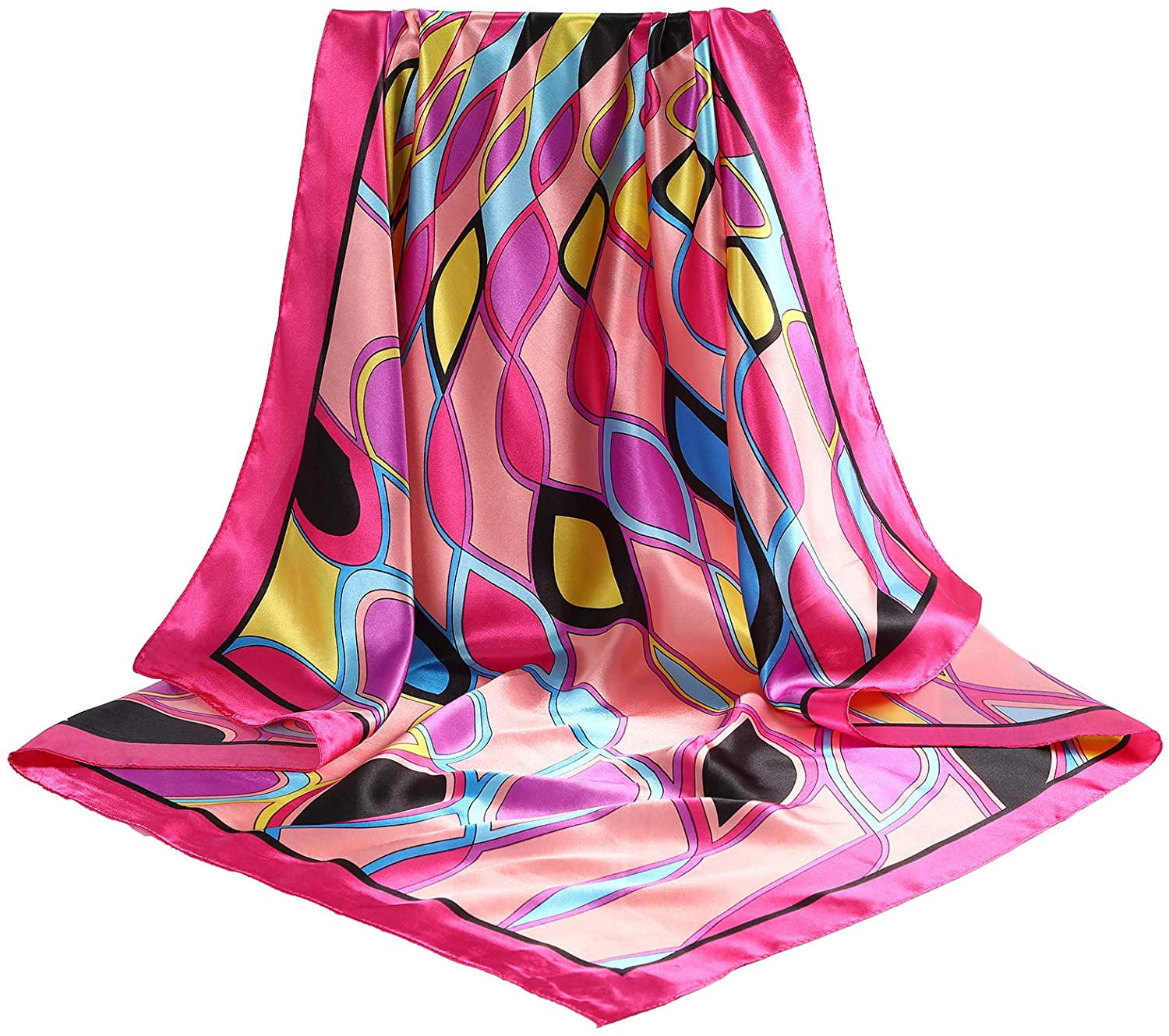 Silk Head Scarf Square Scarves 35 Inches Satin Square Scarf for Hair Silk Bandana for Women Sleeping Head Wrap Pack of 2