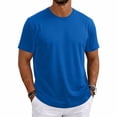 thumbnail image 2 of Men's Short Sleeve T-Shirts Classic Basic Tees Casual Crewneck Pullover Tops Sky Blue 2XL, 2 of 8