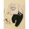 thumbnail image 3 of Toddler Baby Boy Fall Winter Outfits 6M 12M 18M 24M 3Y Letter Crewneck Sweatshirt Casual Pants 2Pcs Clothes Set, 3 of 10