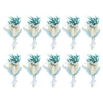 Uxcell Mini Dried Flower Bouquet, Pampas Grass Natural Wildflower Decor, Blue