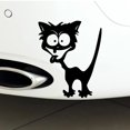 thumbnail image 3 of Walbest 1 Pack Car Sticker, Waterproof Funny Cat Pattern Car Trim Sticker Vehicle Decor Accessories for Universal Car (White), 3 of 7