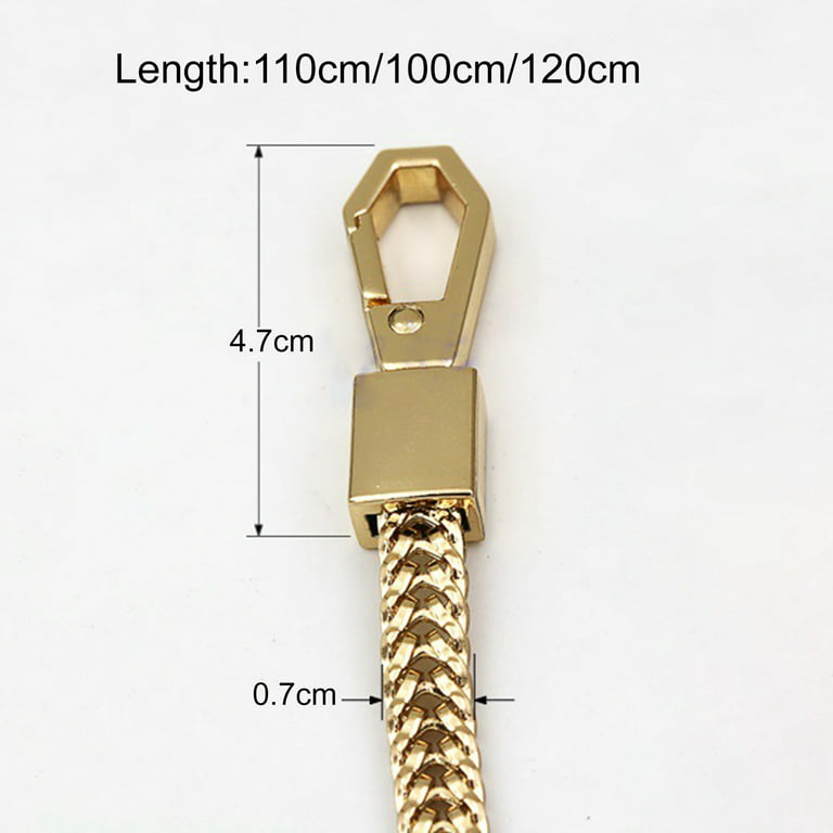 Rygai Bag Shoulder Strap Long Snap Hook Clip Black/Golden/Silver Metal Bag Accessories Crossbody Bag Handbag Snake Bone Chain for Daily,Golden, adult