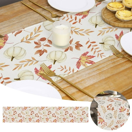 

YruYptpaln Autumn Home Decoration Autumn Table Flag 13x72 Inches Pumpkin Autumn Maple Leaf Thanksgiving Farmhouse Decoration Table Decoration Suitable For Kitchen Restaurant Indoor Stretchy Tablecloth