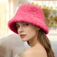 thumbnail image 3 of CYSFASHION Bucket Hat For Women Soft Faux Fur Wide Brim Fuzzy Winter Fashion Fleece Women's Hats & Caps Pink, 3 of 6