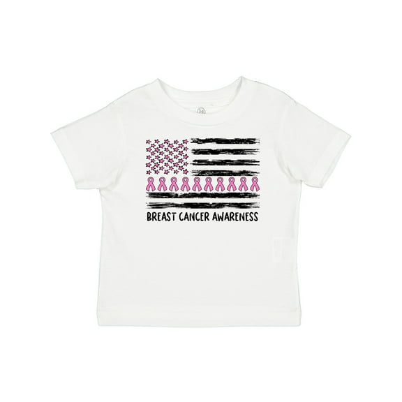 Inktastic Breast Cancer Awareness Pink Ribbons and Flag Boys or Girls Baby T-Shirt