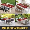 thumbnail image 5 of Red Gnomes Christmas Table Cloths for 3 Foot Rectangle Tables, Xmas Weeping Balls Snowflake Patio Waterproof Elastic Fitted Tablecloths, Washable Rectangular Table Cover for Camping, 5 of 8