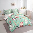 thumbnail image 3 of Feelyou Santa Claus Child Twin Bedding Sets 7-Piece, Merry Christmas Bedding Comforter Set, Kawaii Cartoon Style Reversible Sheet Sets, Microfiber Bedroom Decor, 3 of 7