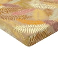 thumbnail image 4 of Ambesonne Exotics Fitted Sheet, Chill Leafy Silhouettes, Queen Size, Pastel Pink Mustard, 4 of 5