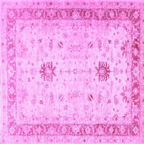 Ahgly Company Indoor Square Oriental Purple Traditional Area Rugs, 3' Square