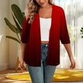 thumbnail image 2 of Taqqpue Womens&nbsp;3/4&nbsp;Sleeve&nbsp;Cardigan Fall Gradient Color Open Front Shirts Casual Lightweight Loose Plus Size Blouse Tops, 2 of 4