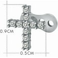thumbnail image 3 of 2Pcs 14G Cross Dermal Anchor Tops and Base Stainless Steel Cubic Zirconia Internally Threaded Microdermals Body Piercings Studs Dermal Piercings Surface Skin Piercing Body Jewelry for Women Men, 3 of 6