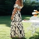 thumbnail image 5 of Faldas largas Mujeres Crop Top + Faldas 2 piezas Impreso Off Shoulder Top + Faldas Beach Set (Beige M) Ygjytge Beige T M para Mujer, 5 of 7