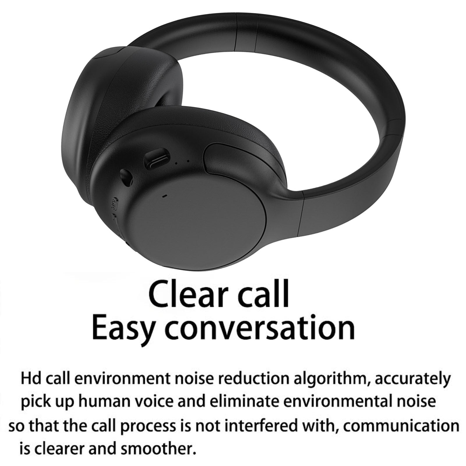 Wireless Headset, Wireless Headphones with Mic(AI Noise Cancelling), 65 Hrs Working Time with USB Dongle, Wireless Headset with Mic for Work from Home/Computer/Laptop/PC/iPhone/Android,Black