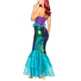 thumbnail image 2 of Diconna Women's Mermaid Dress Up Hollow Fishnet Cosplay Fancy Dress Fishtail Hem Makeup Party Maxi Dress, 2 of 8