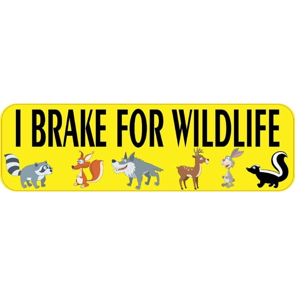 10in x 3in I Brake for Wildlife Bumper Sticker Decal Vinyl Windo