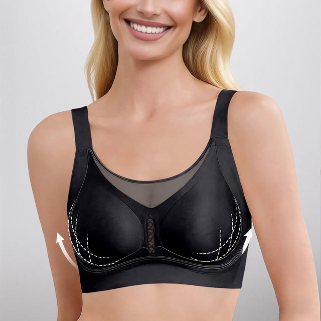 Bra Lingerie for Everyday Comfort Seamless Wirefree Support T-Shirt Style Lift Molding with Side Coverage and Smooth Texture