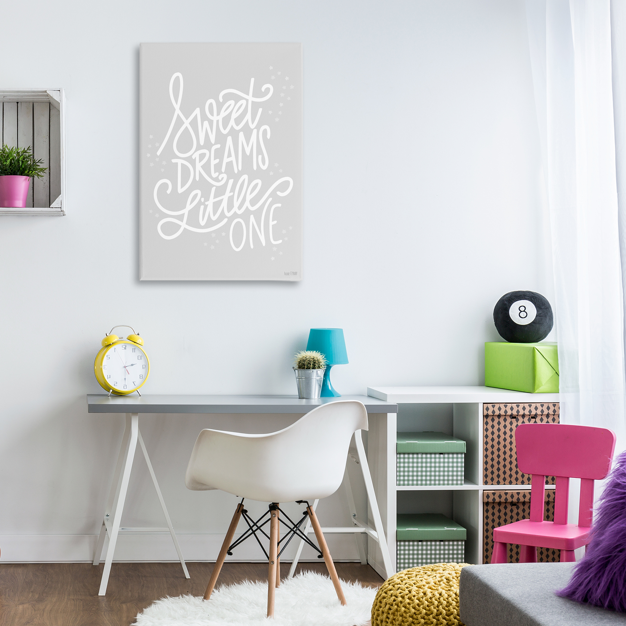 Stupell Industries Sweet Dreams Little One Typography Painting Gallery Wrapped Canvas Art Print Wall Art, 24 x 36